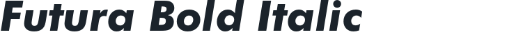 Futura Bold Italic