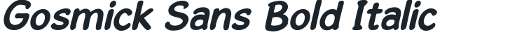 Gosmick Sans Bold Italic