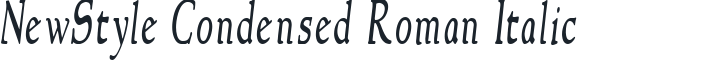 NewStyle Condensed Roman Italic